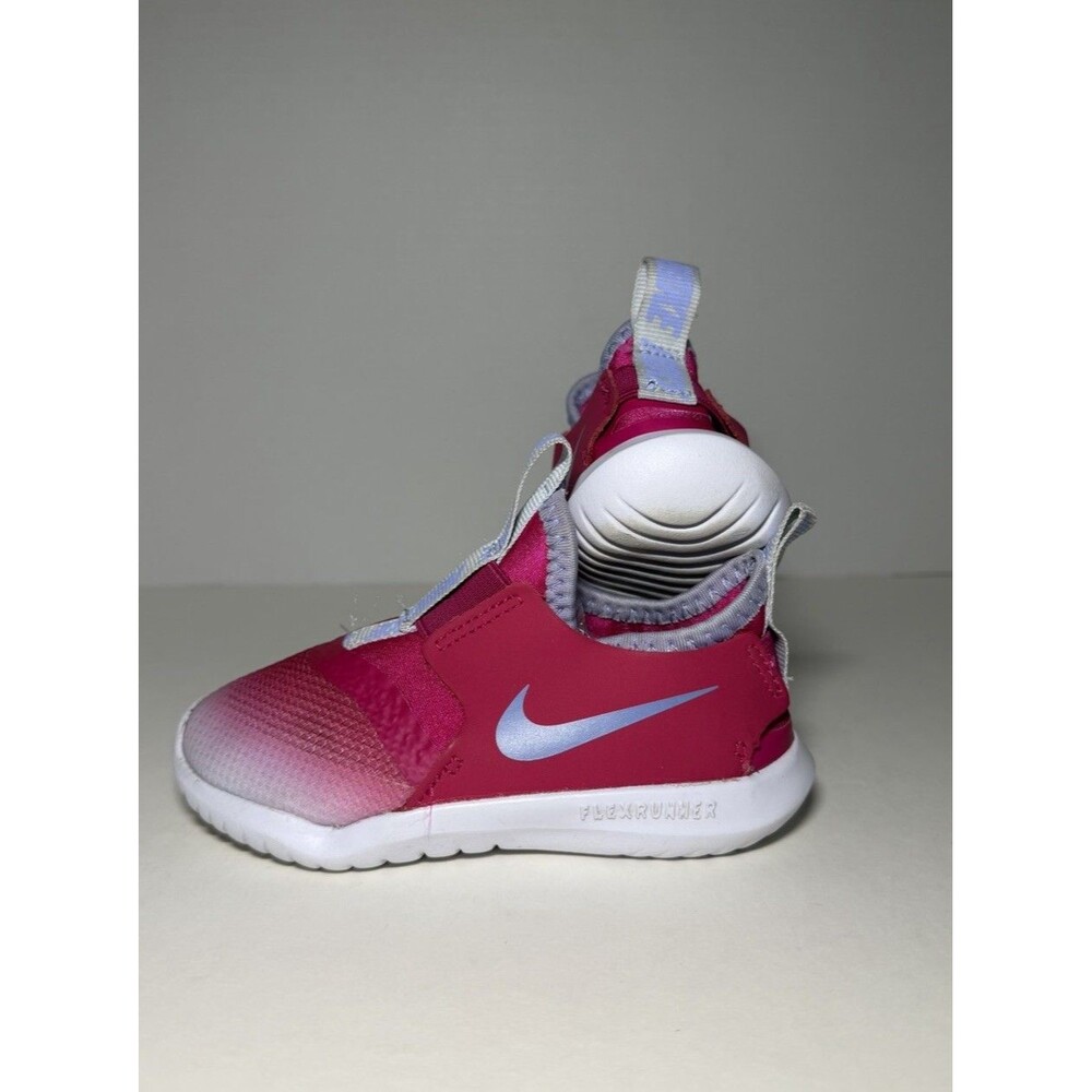 Nike Flex Runner Toddler Slip-On Sneakers Size 7C Pink Black AT4665-606 Girls
